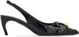 Ferragamo 55mm bow-detail patent leather pumps Black - Thumbnail 1