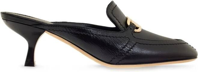 Ferragamo 55mm crocodile-effect leather mules Black