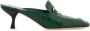 Ferragamo 55mm crocodile-embossed buckled mules Green - Thumbnail 1