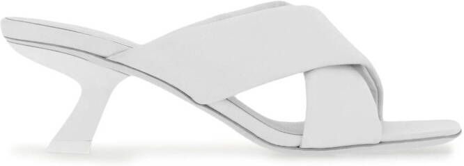 Ferragamo 55mm crossover-strap detail mules White