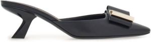 Ferragamo 55mm double bow-detail leather mules Black