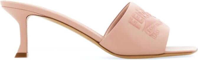 Ferragamo 55mm padded leather mules Pink