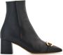 Ferragamo 60mm Gancini-buckle leather ankle boots Black - Thumbnail 1