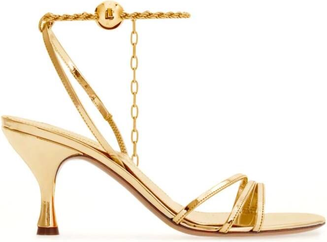 Ferragamo 70mm ankle-chain sandals Gold