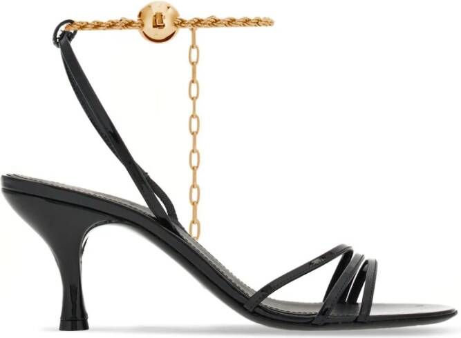 Ferragamo 70mm cable-link chain leather sandals Black
