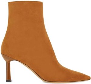 Ferragamo 70mm leather stiletto ankle boots Brown