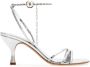 Ferragamo 70mm patent leather strappy sandals Silver - Thumbnail 1