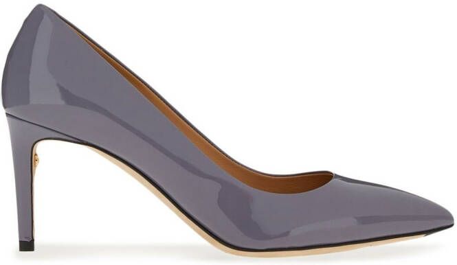 Ferragamo 70mm pointed-toe leather pumps Blue