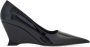 Ferragamo 70mm wedge-heel leather pumps Black - Thumbnail 1