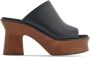 Ferragamo 85mm leather wedge sandals Black - Thumbnail 1