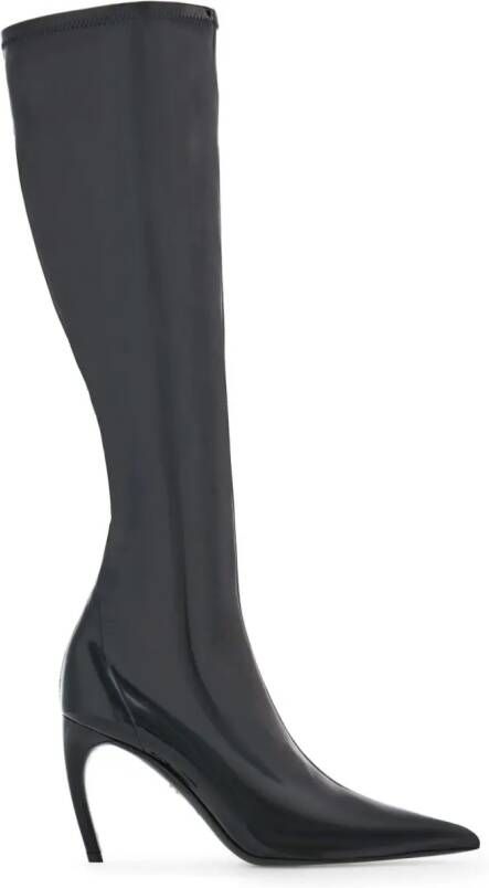 Ferragamo 85mm patent-leather boots Black