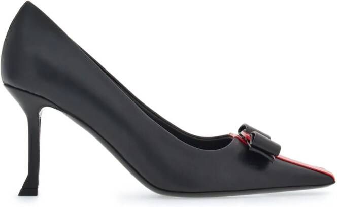 Ferragamo 85mm Vara bow leather pumps Black