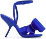 Ferragamo asymmetric-bow satin sandals Blue - Thumbnail 1