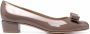 Ferragamo bow-detail block-heel pumps Brown - Thumbnail 1