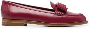 Ferragamo bow-detail leather loafers Red