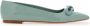 Ferragamo bow-detailing leather ballerina shoes Green - Thumbnail 1