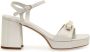 Ferragamo bow-embellished 75mm leather platform sandals White - Thumbnail 1