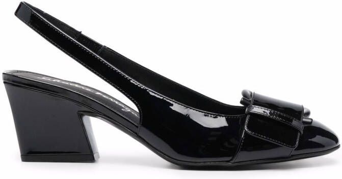 Ferragamo Briget 55 patent leather slingback pumps Black