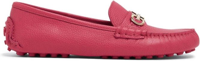 Ferragamo buckle-detail leather loafers Pink