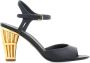 Ferragamo Cage 85mm leather sandals Black - Thumbnail 1