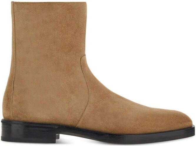 Ferragamo calf leather ankle boots Brown