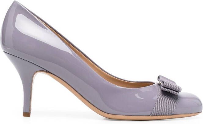 Ferragamo Carla 70 patent pumps Purple