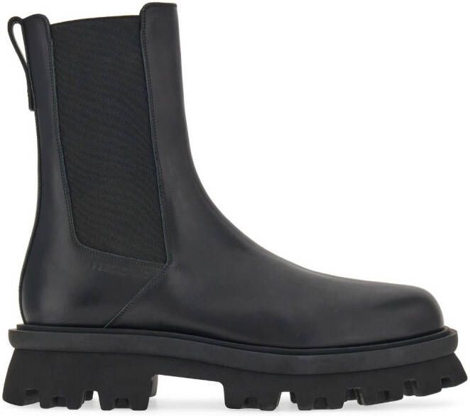 Ferragamo chunky chelsea leather boots Black