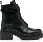 Ferragamo chunky leather biker boots Black - Thumbnail 1