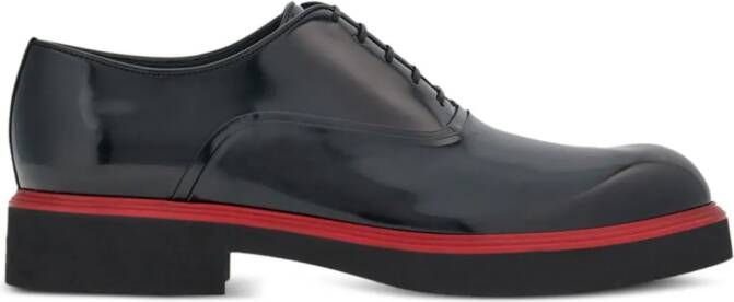 Ferragamo contrasting-border leather Oxford shoes Black