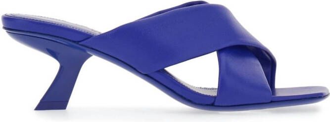 Ferragamo crossover-strap lambskin slides Blue