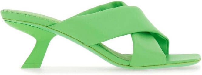 Ferragamo crossover-strap lambskin slides Green