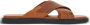 Ferragamo crossover-strap leather slides Brown - Thumbnail 1