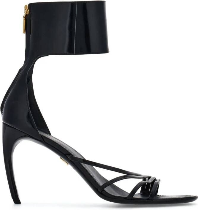 Ferragamo curved-heel sandals Black