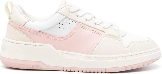 Ferragamo Dennis panelled leather sneakers Pink
