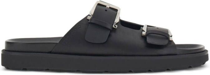 Ferragamo double-buckle strap sandals Black