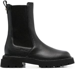 Ferragamo Double Gancini leather Chelsea boots Black