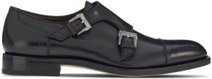 Ferragamo double-strap leather monk shoes Black