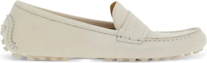 Ferragamo Driver logo-debossed leather loafers White