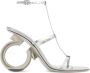 Ferragamo Elina 105mm metallic-finish sandals Silver - Thumbnail 1