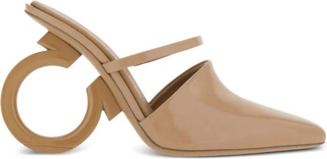 Ferragamo Elina 75mm leather mules Neutrals