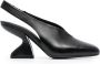 Ferragamo F-heel 100mm slingback pumps Black - Thumbnail 1