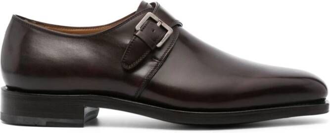 Ferragamo Farley square-toe leather loafers Red