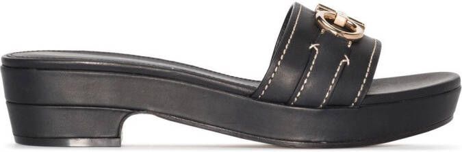 Ferragamo Gancini 45mm leather mules Black