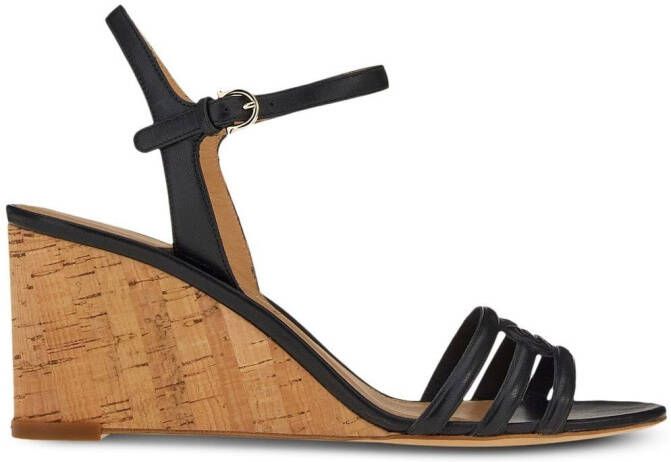 Ferragamo Gancini 70mm wedge sandals Black