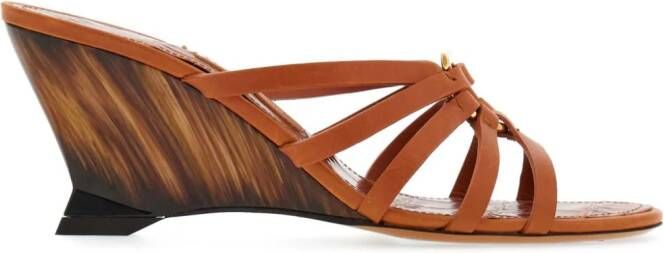 Ferragamo Gancini 70mm wedge sandals Brown