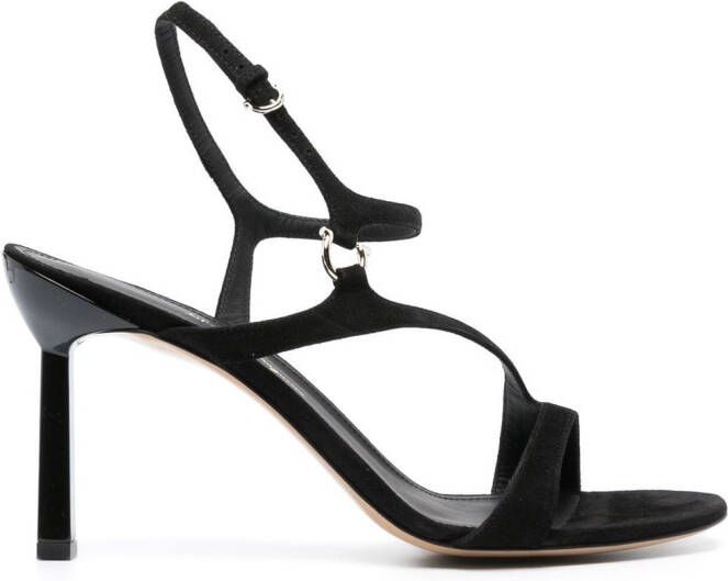 Ferragamo Gancini 85mm suede sandals Black