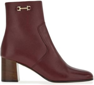 Ferragamo Gancini-buckle 60mm ankle boots Red
