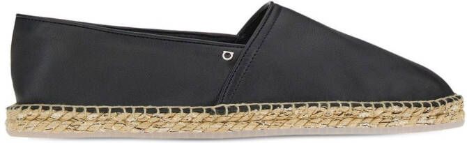 Ferragamo Gancini-buckle leather espadrilles Black