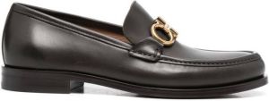 Ferragamo gancini-buckle leather loafers Green