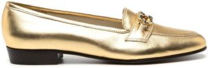 Ferragamo Gancini-buckle loafers Gold